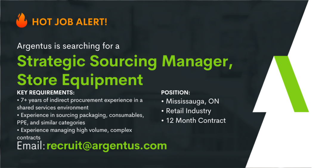 Strategic Sourcing Manager – Store Equipment – Contract