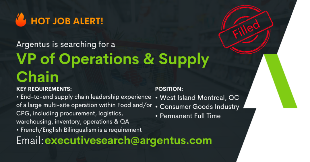 FILLED: VP of Operations & Supply Chain