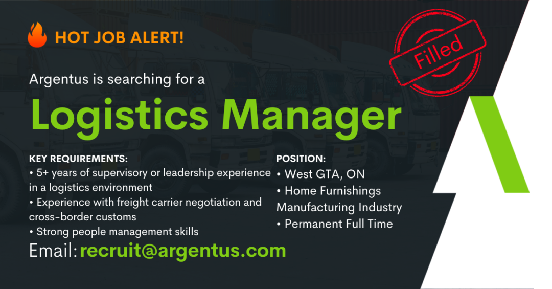 FILLED: Logistics Manager