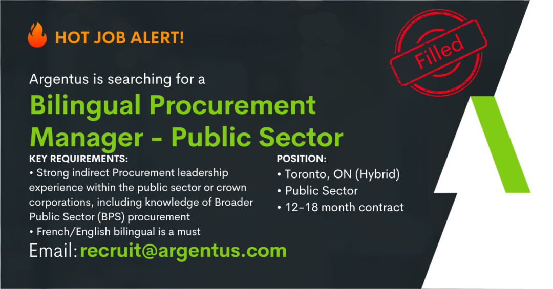 FILLED: Bilingual Procurement Manager – Public Sector