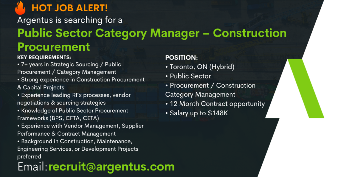 Public Sector Category Manager – Construction Procurement