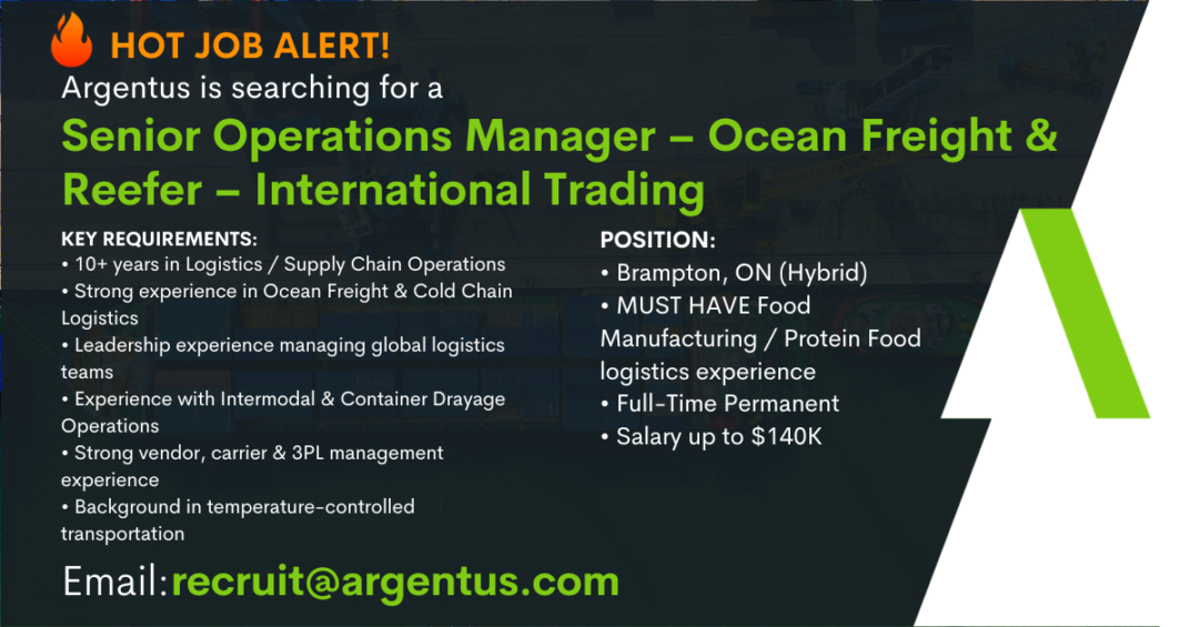 Senior Operations Manager – Ocean Freight & Reefer – International Trading
